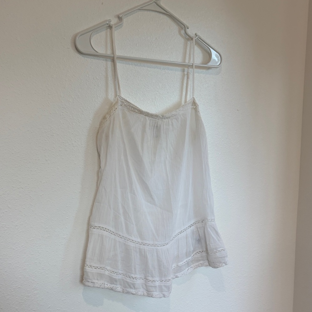 Old Navy Elegant White Lace Trim Cami Top